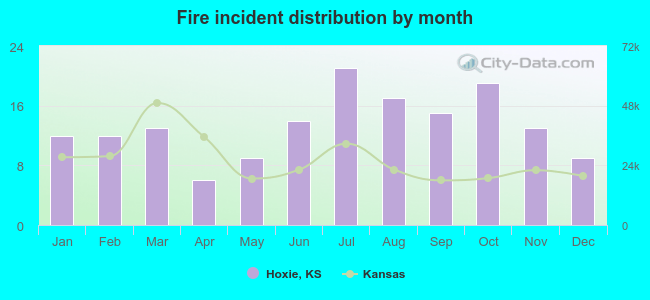 Fire incident distribution by month