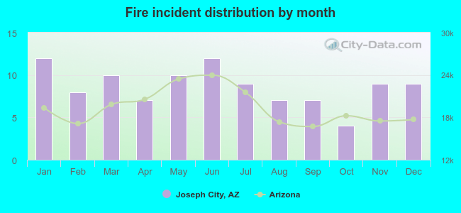 Fire incident distribution by month