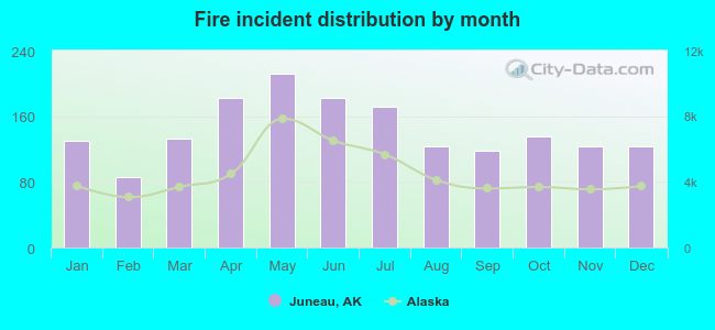 Fire incident distribution by month