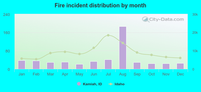 Fire incident distribution by month