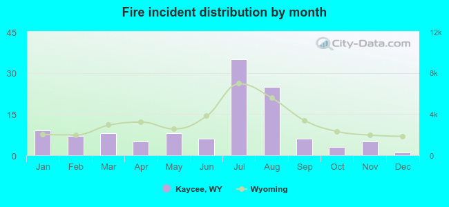 Fire incident distribution by month