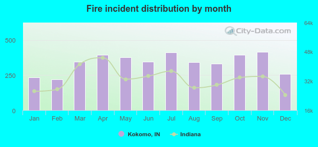 Fire incident distribution by month