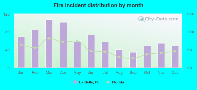 Fire incident distribution by month