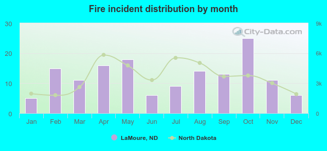 Fire incident distribution by month