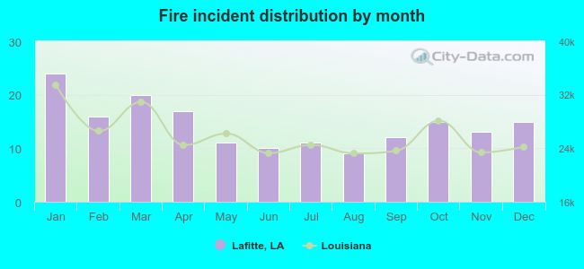 Fire incident distribution by month