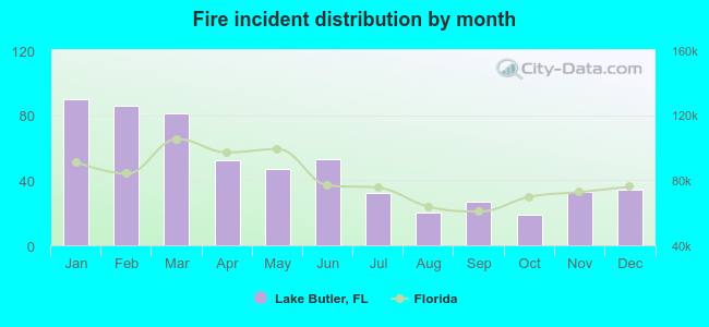 Fire incident distribution by month