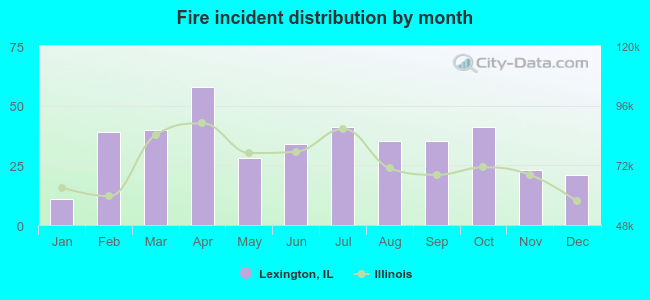 Fire incident distribution by month