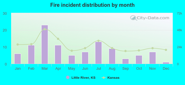 Fire incident distribution by month