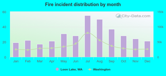 Fire incident distribution by month