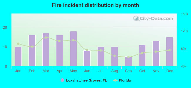 Fire incident distribution by month