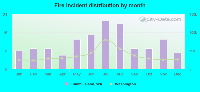 Fire incident distribution by month