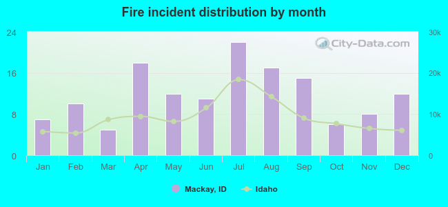 Fire incident distribution by month