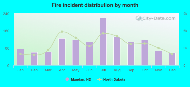 Fire incident distribution by month