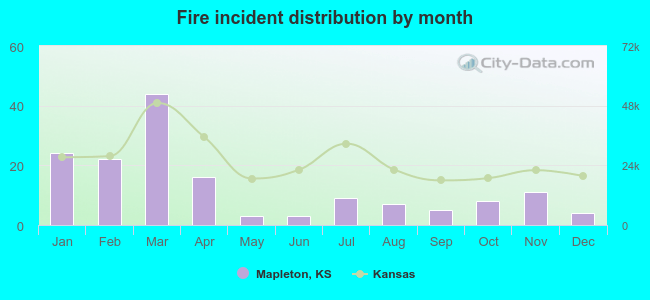 Fire incident distribution by month