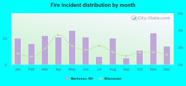 Fire incident distribution by month