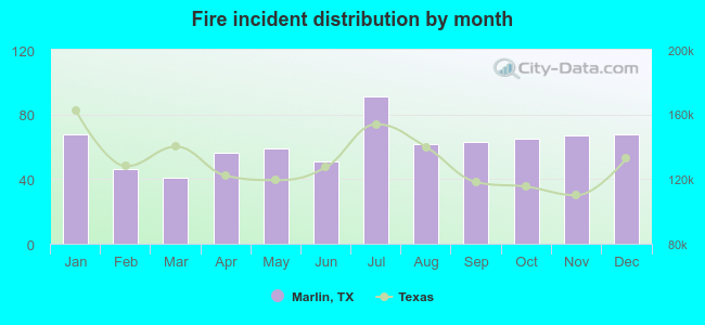 Fire incident distribution by month