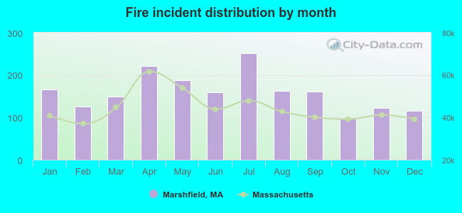 Fire incident distribution by month