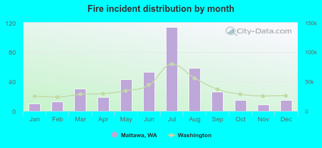 Fire incident distribution by month