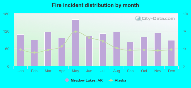 Fire incident distribution by month