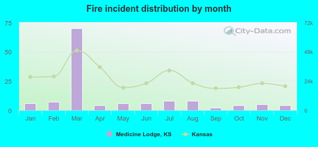 Fire incident distribution by month