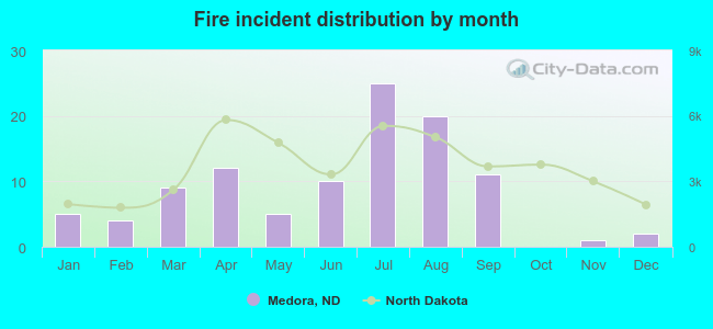 Fire incident distribution by month