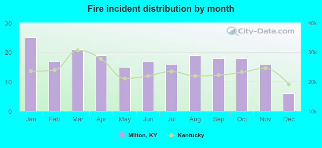 Fire incident distribution by month