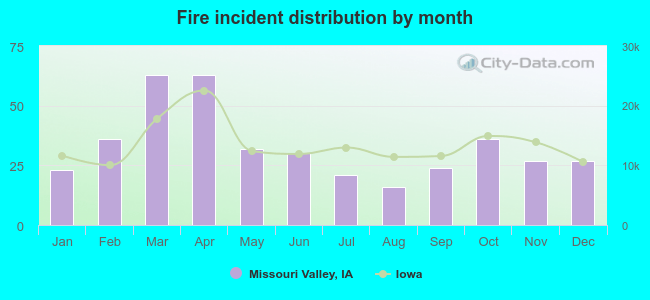 Fire incident distribution by month