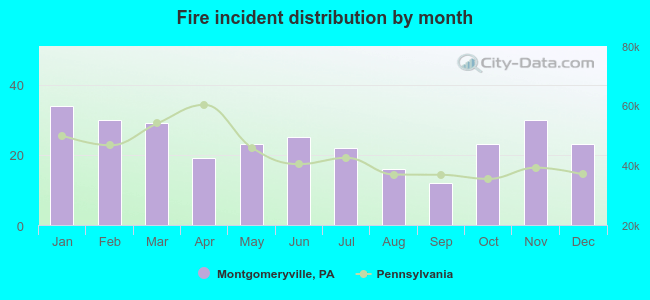 Fire incident distribution by month