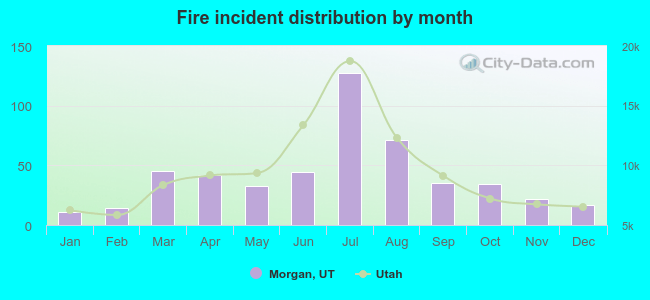 Fire incident distribution by month