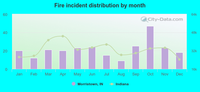 Fire incident distribution by month