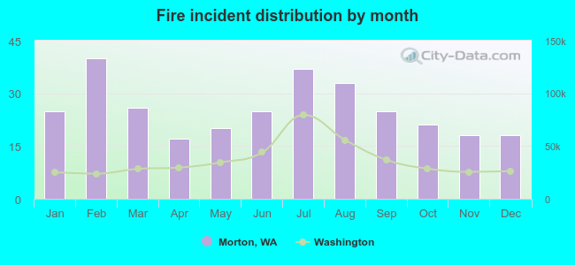 Fire incident distribution by month