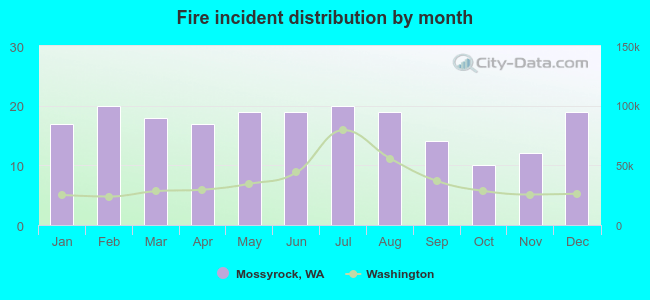 Fire incident distribution by month