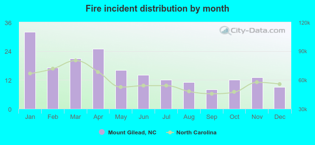 Fire incident distribution by month