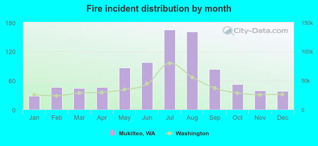 Fire incident distribution by month