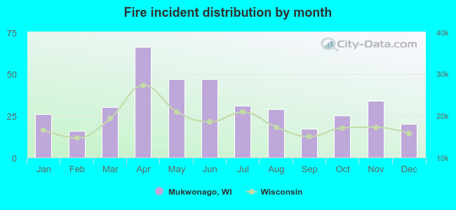 Fire incident distribution by month