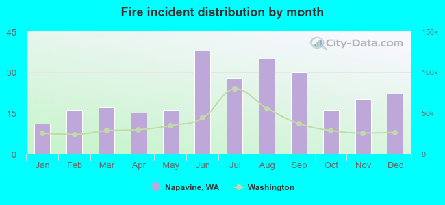 Fire incident distribution by month