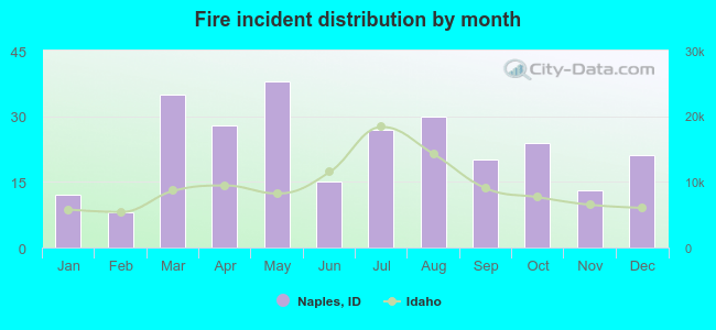 Fire incident distribution by month