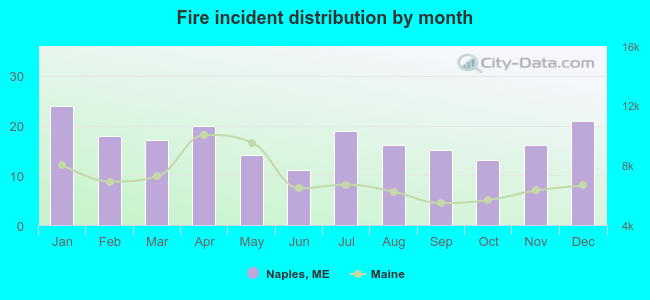 Fire incident distribution by month