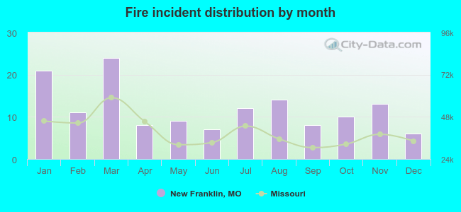 Fire incident distribution by month