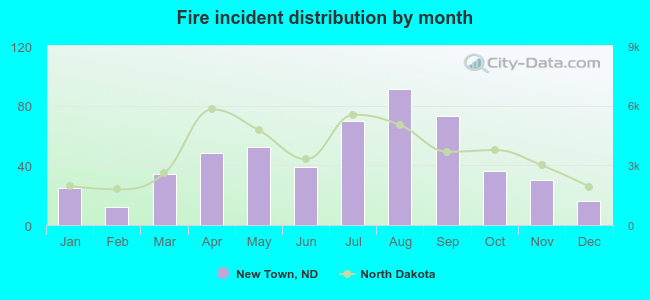 Fire incident distribution by month