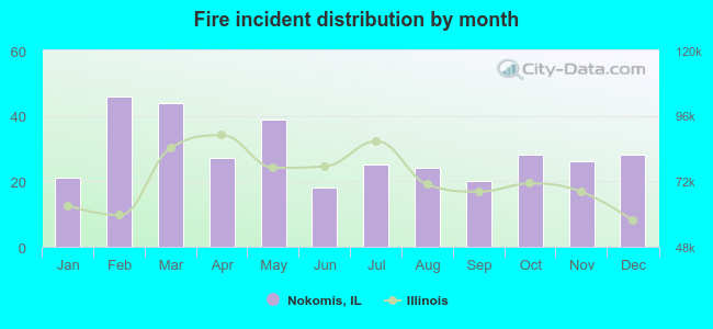 Fire incident distribution by month