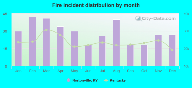 Fire incident distribution by month