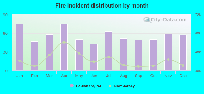 Fire incident distribution by month