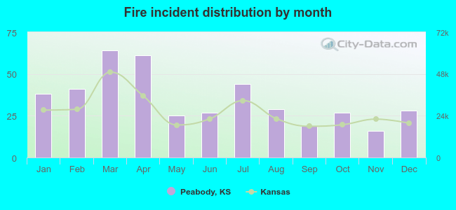 Fire incident distribution by month