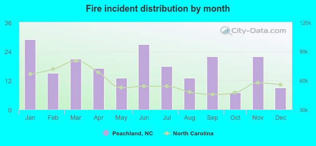 Fire incident distribution by month