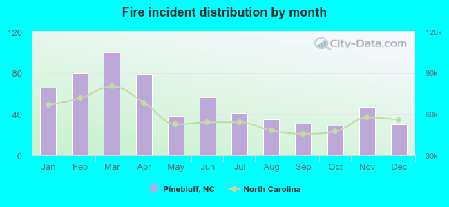 Fire incident distribution by month