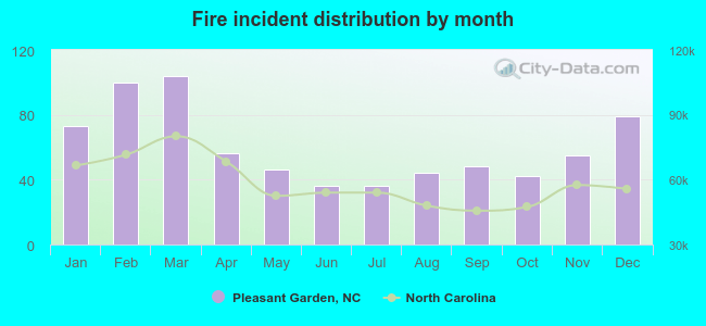 Fire incident distribution by month