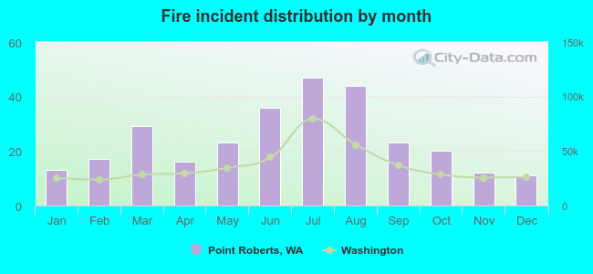 Fire incident distribution by month