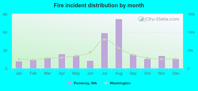 Fire incident distribution by month