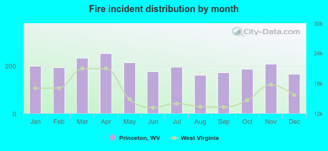 Fire incident distribution by month